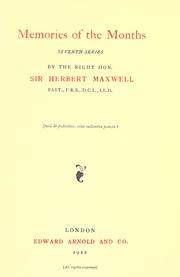 Cover of: Memories of the months. by Maxwell, Herbert Sir