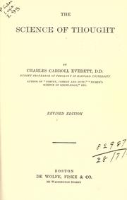 The science of thought by Charles Carroll Everett