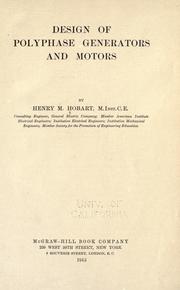 Cover of: Design of polyphase generators and motors by H. M. Hobart