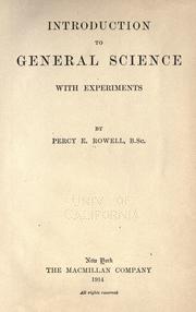 Cover of: Introduction to general science: with experiments