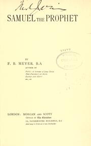 Cover of: Samuel the prophet by Meyer, F. B.