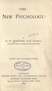 Cover of: The new psychology. by E. W. Scripture