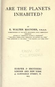 Cover of: Are the planets inhabited? by E. Walter Maunder