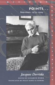 Cover of: Points...: Interviews, 1974-1994 (Meridian: Crossing Aesthetics) by Jacques Derrida