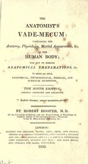Cover of: The Anatomist's vade-mecum by Robert Hooper M.D.