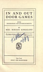 Cover of: The book of indoor and outdoor games