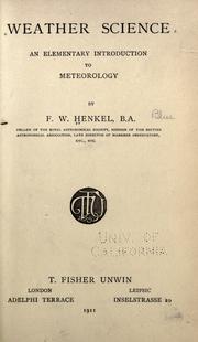 Cover of: Weather science by F. W. Henkel