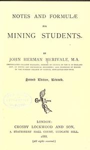 Cover of: Notes and formulae for mining students