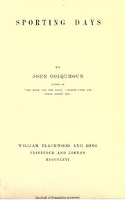Cover of: Sporting days by Colquhoun, John