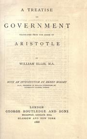 Cover of: A treatise on government by Aristotle