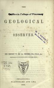 Cover of: The geological observer. by Henry T. De La Beche