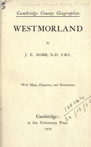 Cover of: Westmorland. by Marr, John Edward