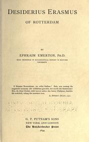 Desiderius Erasmus of Rotterdam by Emerton, Ephraim