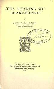 Cover of: The reading of Shakespeare by J. M. Hoppin
