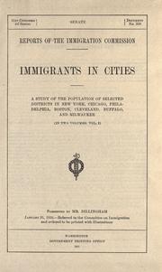 Cover of: Reports of the Immigration Commission.
