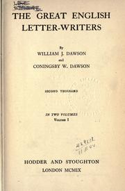 Cover of: The great English letter-writers by William James Dawson, William James Dawson