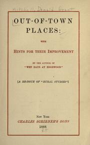 Cover of: Out-of-town places: with hints for their improvement.