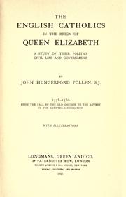 Cover of: The English Catholics in the reign of Queen Elizabeth by John Hungerford Pollen, John Hungerford Pollen