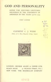 Cover of: God and personality by Clement Charles Julian Webb