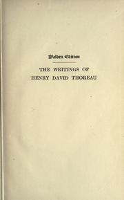 Cover of: The writings of Henry David Thoreau. by Henry David Thoreau