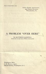 Cover of: A problem "over here" by Matthew K. Sniffen