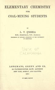 Cover of: Elementary chemistry for coal-mining students. by Lucius Trant O'Shea