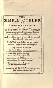 Cover of: The simple cobler of Aggawam by Nathaniel Ward by Nathaniel Ward, Nathaniel Ward