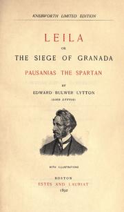 Cover of: Leila by Edward Bulwer Lytton, Baron Lytton