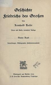 Cover of: Geschichte Friedrichs des Grossen. by Reinhold Koser