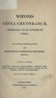 Cover of: Gesta Chuonradi II by Wipo