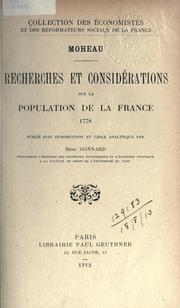 Cover of: Recherches et consid©Øerations sur la population de la France 1778