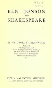 Cover of: Ben Jonson and Shakespeare
