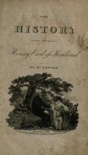 Cover of: The history of Henry, earl of Moreland by Henry Brooke
