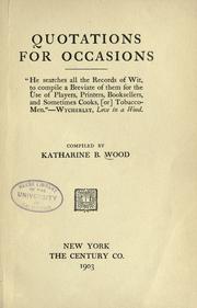 Cover of: Quotations for occasions