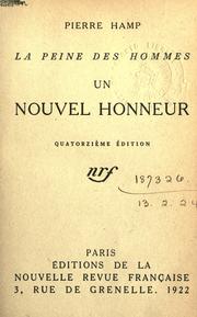 Cover of: Un nouvel honneur. by Pierre Hamp
