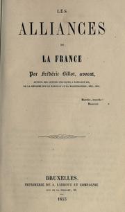 Cover of: Les alliances de la Franc by Fr©Øed©Øeric Billot