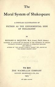 Cover of: The moral system of Shakespeare by Richard Green Moulton