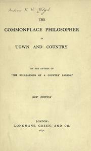 Cover of: The commonplace philosopher in town and country