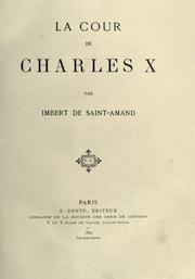 Cover of: La cour de Charles X