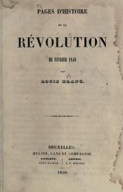 Cover of: Pages d'histoire de la r©Øevolution de f©Øevrier, 1848