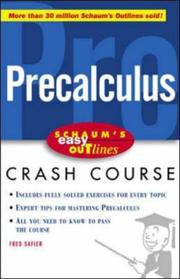 Cover of: Precalculus: based on Schaum's Outline of precalculus by Fred Safier