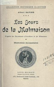 Cover of: jours de la Malmaison: d'apr©Łes les documents d'Archives et les M©Øemoire
