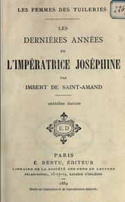 Cover of: Les derni©Łeres ann©Øees de l'imp©Øeratrice Jos©Øephine