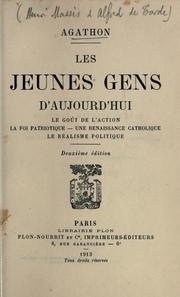 Cover of: Les jeunes gens d'aujourd'hui by Alfred de Tarde