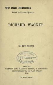 Cover of: Richard Wagner. by Francis Hueffer