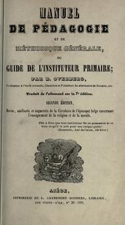 Cover of: Manuel de pedagogie et de methodique generale by Overberg, Bernhard