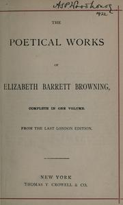 Cover of: The poetical works, complete in one volume.: From the last London ed.