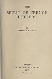Cover of: The spirit of French letters. by Mabell S. C. Smith