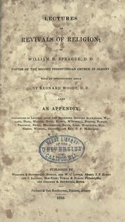 Cover of: Lectures on revivals of religion by Sprague, William Buell
