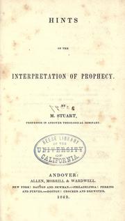 Cover of: Hints on the interpretation of prophecy
